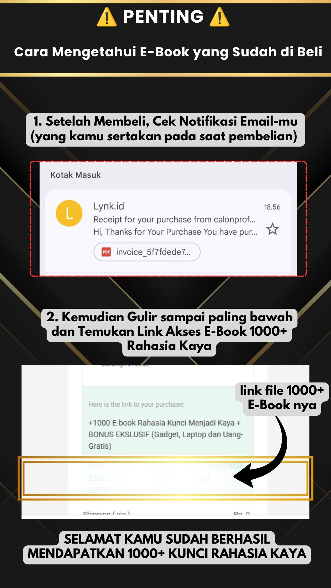 Langkah 1: Cara mengetahui e-book yang sudah dibeli